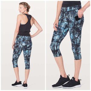 Lululemon Fast & Free Crop II Blue Leggings Size 4